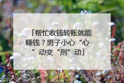 帮忙收钱转账就能赚钱？男子小心“心”动变“刑”动