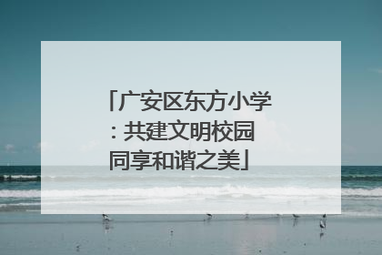 广安区东方小学：共建文明校园 同享和谐之美