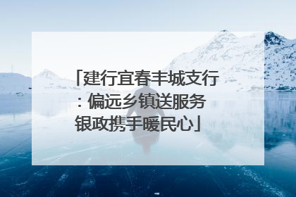 建行宜春丰城支行：偏远乡镇送服务 银政携手暖民心