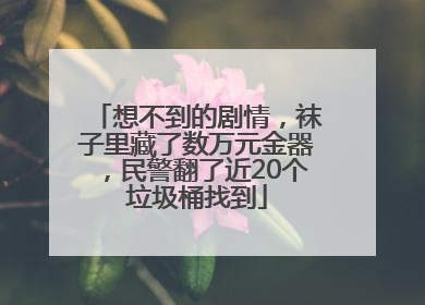 想不到的剧情，袜子里藏了数万元金器，民警翻了近20个垃圾桶找到