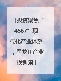 投资聚焦“4567”现代化产业体系，黑龙江产业换新景