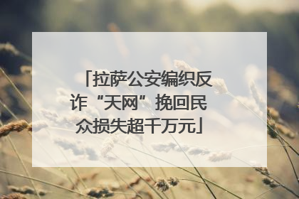 拉萨公安编织反诈“天网”挽回民众损失超千万元