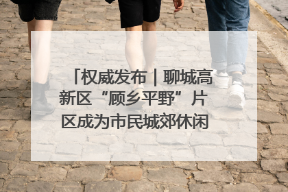 权威发布｜聊城高新区“顾乡平野”片区成为市民城郊休闲全新目的地
