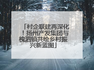 村企联建再深化！扬州产发集团与槐泗镇共绘乡村振兴新蓝图