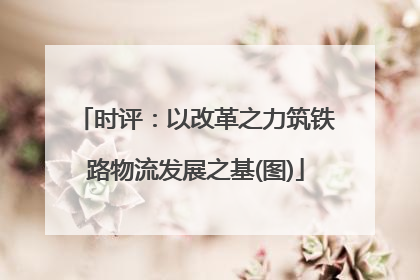 时评：以改革之力筑铁路物流发展之基(图)