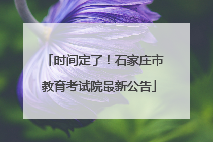 时间定了！石家庄市教育考试院最新公告