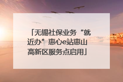 无锡社保业务“就近办”惠心e站惠山高新区服务点启用
