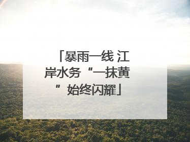 暴雨一线 江岸水务“一抹黄”始终闪耀