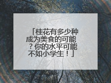 桂花有多少种成为美食的可能？你的水平可能不如小学生！