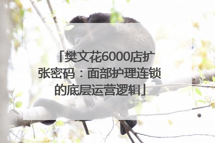 樊文花6000店扩张密码：面部护理连锁的底层运营逻辑