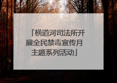 横道河司法所开展全民禁毒宣传月主题系列活动