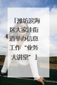 潍坊滨海区大家洼街道举办信息工作“业务大讲堂”