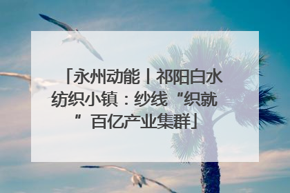 永州动能丨祁阳白水纺织小镇：纱线“织就”百亿产业集群