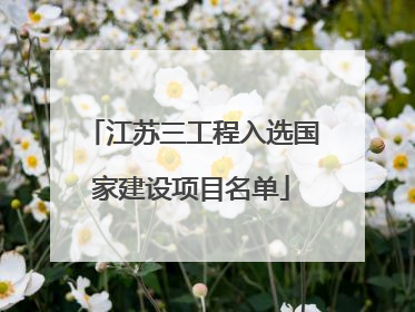 江苏三工程入选国家建设项目名单