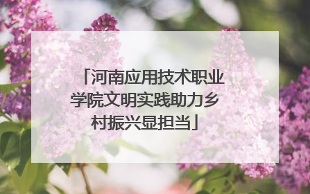 河南应用技术职业学院文明实践助力乡村振兴显担当