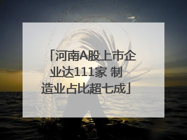 河南A股上市企业达111家 制造业占比超七成