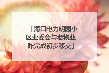 海口电力明园小区业委会与老物业昨完成初步移交