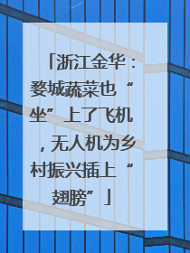 浙江金华：婺城蔬菜也“坐”上了飞机，无人机为乡村振兴插上“翅膀”