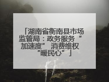 湖南省衡南县市场监管局：政务服务“加速度” 消费维权“暖民心”