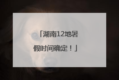 湖南12地暑假时间确定！