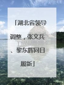 湖北省领导调整，张文兵、黎东辉同日履新