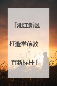 湘江新区打造学前教育新标杆