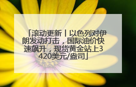 滚动更新丨以色列对伊朗发动打击，国际油价快速飙升，现货黄金站上3420美元/盎司
