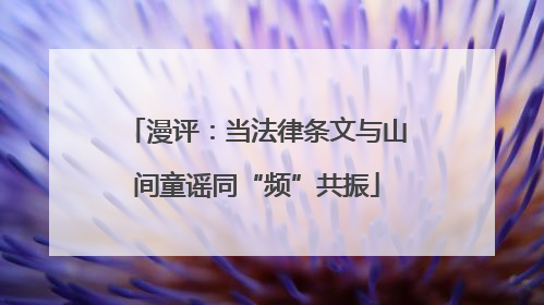 漫评：当法律条文与山间童谣同“频”共振