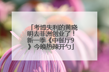 考博失利的黄晓明去非洲创业了！新一季《中餐厅9》今晚热辣开勺