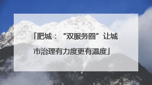 肥城：“双服务圈”让城市治理有力度更有温度