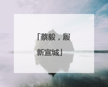 蔡毅，履新宣城