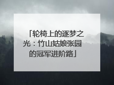 轮椅上的逐梦之光：竹山姑娘张园的冠军进阶路