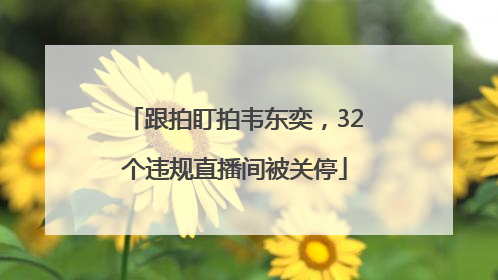跟拍盯拍韦东奕，32个违规直播间被关停