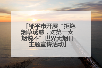 邹平市开展“拒绝烟草诱惑，对第一支烟说不”世界无烟日主题宣传活动