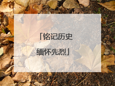 铭记历史 缅怀先烈