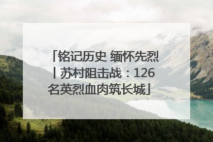 铭记历史 缅怀先烈丨苏村阻击战：126名英烈血肉筑长城