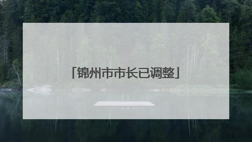 锦州市市长已调整