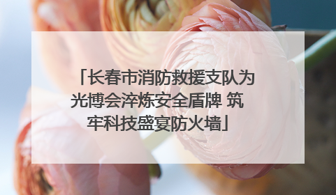长春市消防救援支队为光博会淬炼安全盾牌 筑牢科技盛宴防火墙
