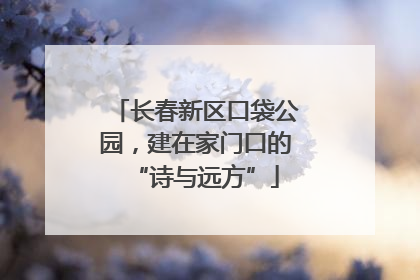 长春新区口袋公园，建在家门口的“诗与远方”