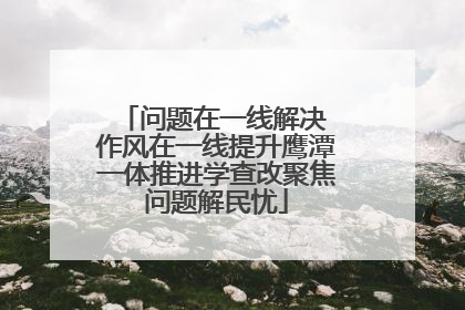 问题在一线解决 作风在一线提升鹰潭一体推进学查改聚焦问题解民忧