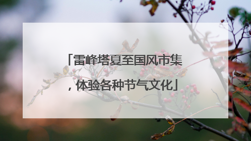 雷峰塔夏至国风市集，体验各种节气文化