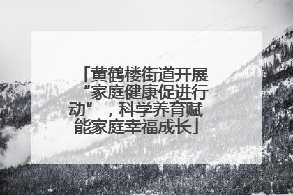 黄鹤楼街道开展“家庭健康促进行动”，科学养育赋能家庭幸福成长
