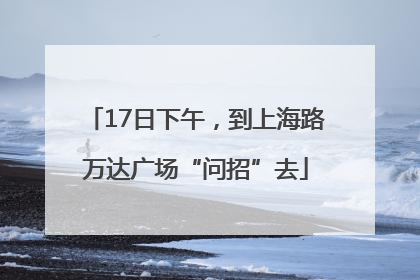 17日下午，到上海路万达广场“问招”去