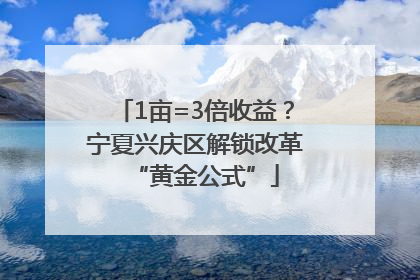 1亩=3倍收益？宁夏兴庆区解锁改革“黄金公式”