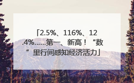 2.5%、116%、12.4%……第一、新高！“数”里行间感知经济活力