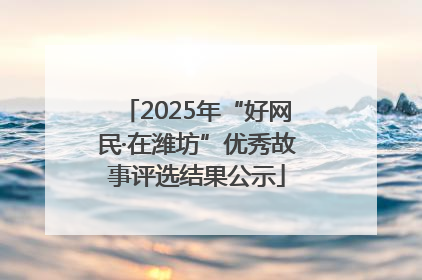 2025年“好网民·在潍坊”优秀故事评选结果公示