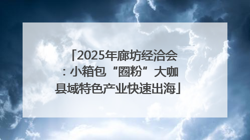 2025年廊坊经洽会：小箱包“圈粉”大咖 县域特色产业快速出海