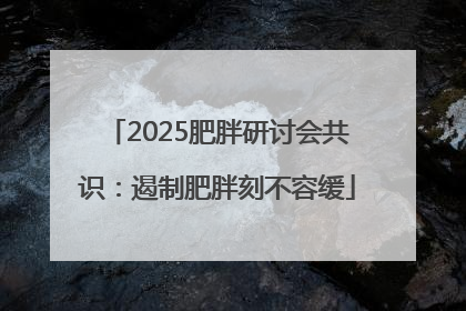 2025肥胖研讨会共识：遏制肥胖刻不容缓