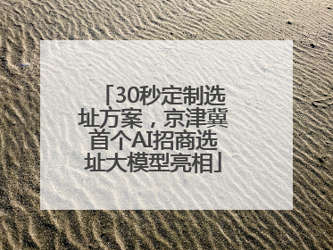 30秒定制选址方案，京津冀首个AI招商选址大模型亮相