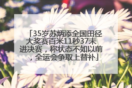 35岁苏炳添全国田径大奖赛百米11秒37未进决赛，称状态不如以前，全运会争取上替补